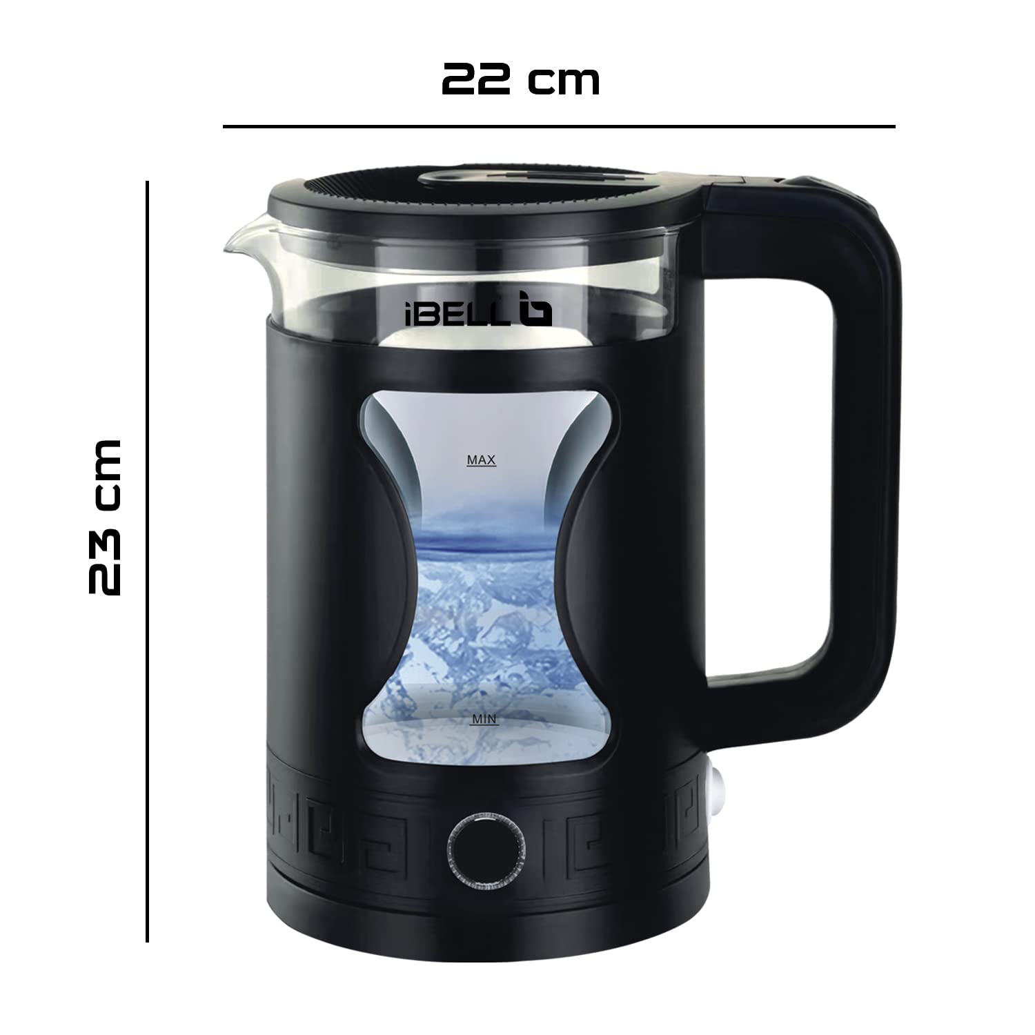 iBELL Gekb17M Black Glass Electric Kettle Glass Kettle 1500 Watts, 1.7 Litres With Led Light